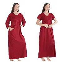 Trendy Printed Sinkar Cotton Half Sleeves Women's Nightdress Nighty Pack of 2- SP1004-thumb2