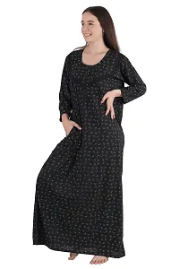 Trendy Printed Sinkar Cotton Full Sleeves Women's Nightdress Nighty Pack of 1-thumb4