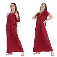 Trendy Printed Sinkar Cotton Half Sleeves Women's Nightdress Nighty Pack of 2- SP1004-thumb4