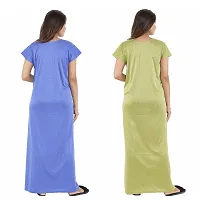 Trendy Hosiery Cotton Half Sleeves Women's Feeding Nightdress Nighty Pack of 2- SP1015-thumb1