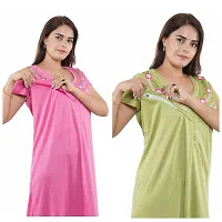 Trendy Hosiery Cotton Half Sleeves Women's Feeding Nightdress Nighty Pack of 2- SP1015-thumb3