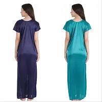 Trendy Satin Half Sleeves Women's Nightdress Nighty Pack of 2-thumb1