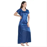 Trendy Kinri Satin Half Sleeves Women's Nightdress Nighty Pack of 1- SP1009-thumb2