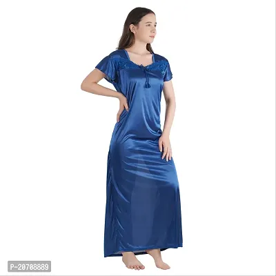 Trendy Kinri Satin Half Sleeves Women's Nightdress Nighty Pack of 1- SP1009-thumb3