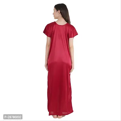 Trendy Kinri Satin Half Sleeves Women's Nightdress Nighty Pack of 1- SP1009-thumb2