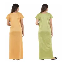 Trendy Hosiery Cotton Half Sleeves Women's Feeding Nightdress Nighty Pack of 2- SP1015-thumb1