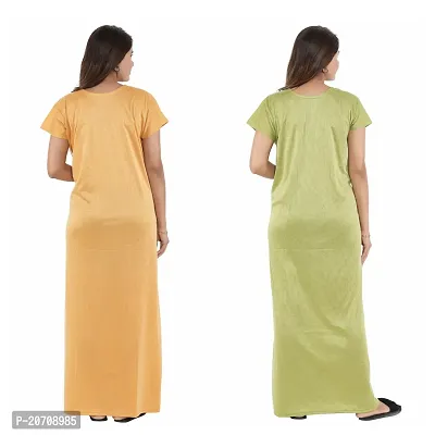 Trendy Hosiery Cotton Half Sleeves Women's Feeding Nightdress Nighty Pack of 2- SP1015-thumb2