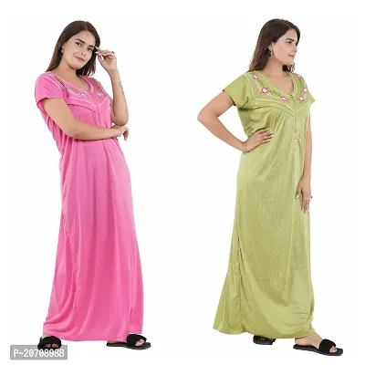 Trendy Hosiery Cotton Half Sleeves Women's Feeding Nightdress Nighty Pack of 2- SP1015-thumb5