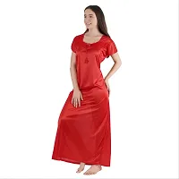 Trendy Kinri Satin Half Sleeves Women's Nightdress Nighty Pack of 1- SP1009-thumb4