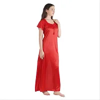 Trendy Kinri Satin Half Sleeves Women's Nightdress Nighty Pack of 1- SP1009-thumb2