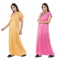 Trendy Hosiery Cotton Half Sleeves Women's Feeding Nightdress Nighty Pack of 2- SP1015-thumb4