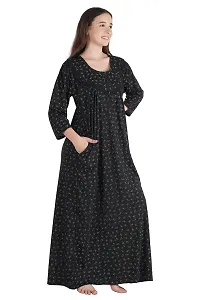 Trendy Printed Sinkar Cotton Full Sleeves Women's Nightdress Nighty Pack of 1-thumb2