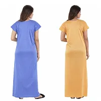 Trendy Hosiery Cotton Half Sleeves Women's Feeding Nightdress Nighty Pack of 2- SP1015-thumb1