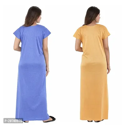 Trendy Hosiery Cotton Half Sleeves Women's Feeding Nightdress Nighty Pack of 2- SP1015-thumb2