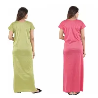 Trendy Hosiery Cotton Half Sleeves Women's Feeding Nightdress Nighty Pack of 2- SP1015-thumb1