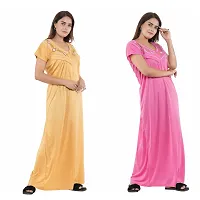 Trendy Hosiery Cotton Half Sleeves Women's Feeding Nightdress Nighty Pack of 2- SP1015-thumb2