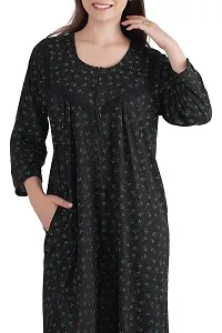 Trendy Printed Sinkar Cotton Full Sleeves Women's Nightdress Nighty Pack of 1-thumb3