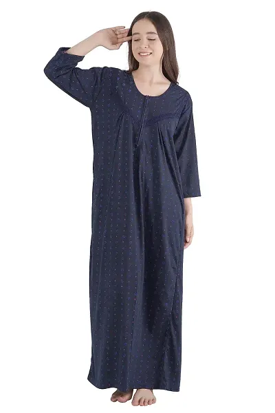 Trendy Sinkar Full Sleeves Women's Nightdress Nighty Pack of 1- SP1001