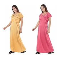 Trendy Hosiery Cotton Half Sleeves Women's Feeding Nightdress Nighty Pack of 2- SP1015-thumb2