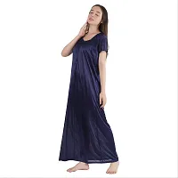 Trendy Satin Half Sleeves Women's Nightdress Nighty Pack of 1- SP1011-thumb4