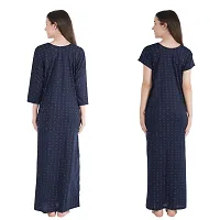 Trendy Printed Sinkar Cotton Half Sleeves Women's Nightdress Nighty Pack of 2- SP1004-thumb1