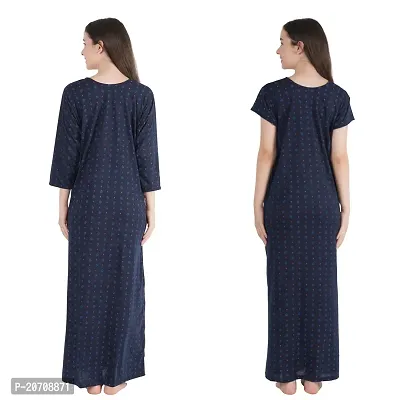 Trendy Printed Sinkar Cotton Half Sleeves Women's Nightdress Nighty Pack of 2- SP1004-thumb2