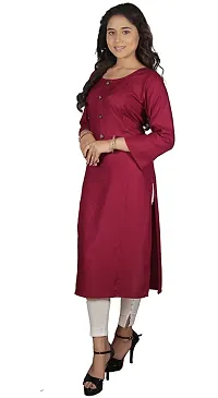 A-Line Pink Solid Rayon Kurta Pack of 3-thumb1