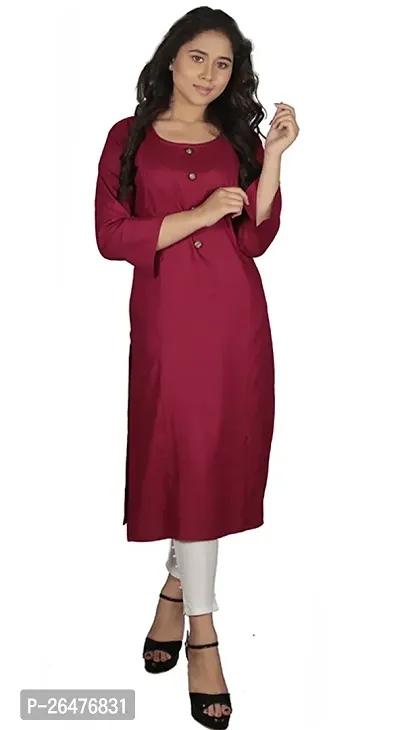 A-Line Pink Solid Rayon Kurta Pack of 3-thumb5