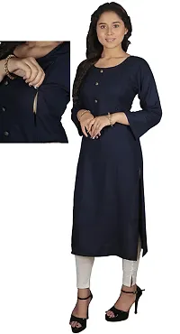 A-Line Pink Solid Rayon Kurta Pack of 3-thumb1