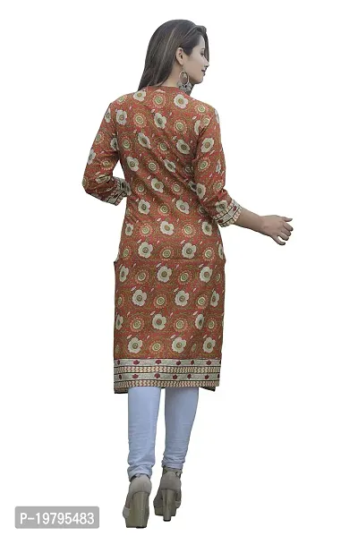 Alobha Om Full Stitched Rayon Straight Red Long Kurtis for Women-thumb3