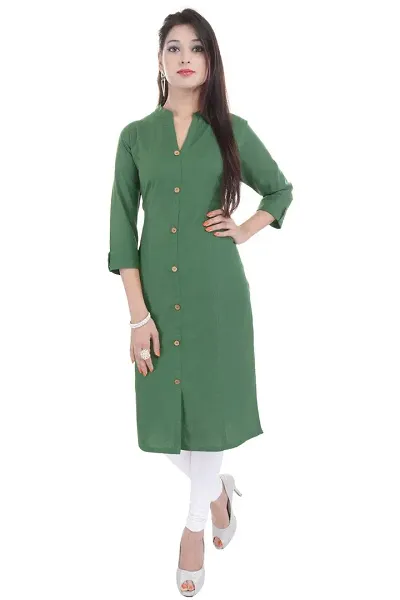 Alobha Kurtis for Women (Cotton, Green, Chest- 38inches)