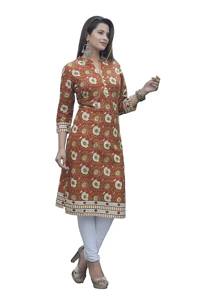 Alobha Om Full Stitched Rayon Straight Long Kurtis for Women