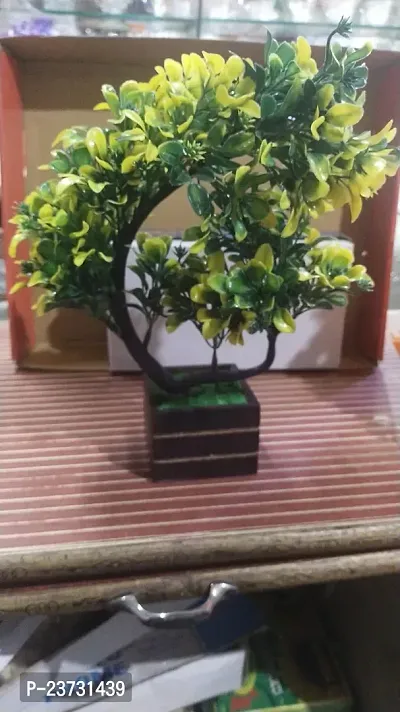 Artificial Flower Plant With Pot For Home And Office Decoration - Green