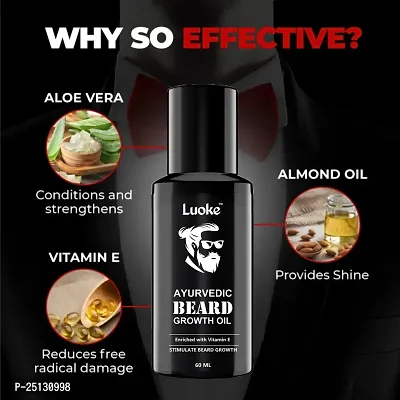 Ayurvedic Beard Growth Oil, Enriched with Vitamin E, Stimulate Beard Growth Hair Oil-thumb2