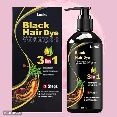 Herbal 3 in 1 Hair Dye Instant Black Hair Shampoo (300 ml)-thumb0