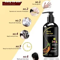 Herbal 3 in 1 Hair Dye Instant Black Hair Shampoo (300 ml)-thumb1