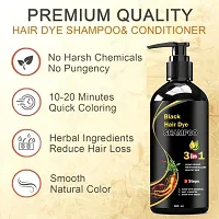 Herbal 3 in 1 Hair Dye Instant Black Hair Shampoo (300 ml)-thumb3