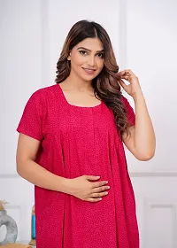 Stylish Pink Cotton Nighty For Women-thumb2