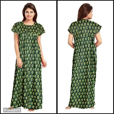 Stylish Green Cotton Blend Printed Nighty For Women-thumb0