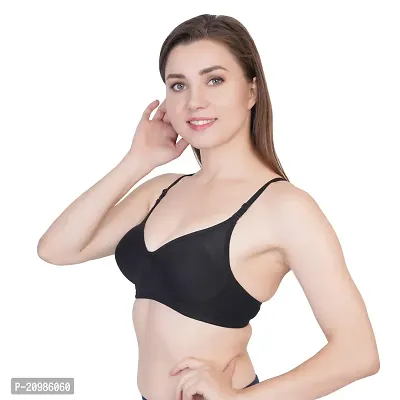 Bodybest T-Mould Seamless Removable Straps Bra (40, Black)-thumb3