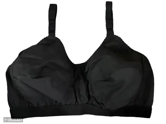 Bodybest 3 Hook Supportable Secure T-Shirt C-Cup Bra - Non Padded Non Wired Full Coverage (34, Black)