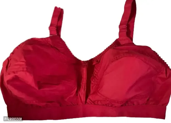 Bodybest 3 Hook Supportable Secure T-Shirt C-Cup Bra - Non Padded Non Wired Full Coverage (36, Red)