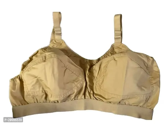 Bodybest 3 Hook Supportable Secure T-Shirt C-Cup Bra - Non Padded Non Wired Full Coverage (38, Beige)