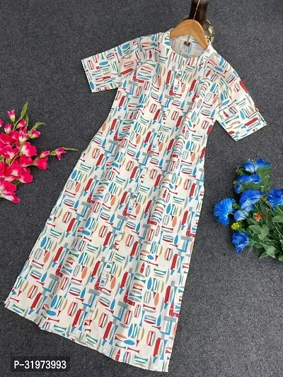 Elegant Cotton Slub Printed Kurta For Women