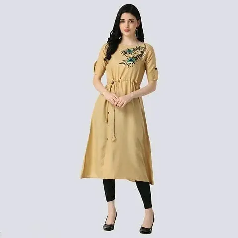 Stylish Cotton Embroidered A-Line Kurta