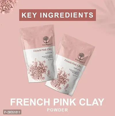 Wild Organic French Pink Clay Powder Smooth and Silk Clay, Refreshed  Healthy Glow, Tightens Pores, Ideal clay for acne-prone skin, 100gm-thumb4