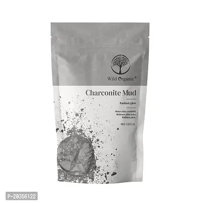 Wild Organic Charconite Mud Powder Radiant Glow Clay, Balances Skin Tone, Makes Skin Youthful, Soothes the skin. For Men  Women 100gm