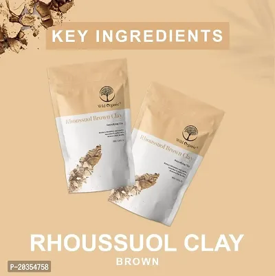 Wild Organic Rhoussuol Brown Clay Powder Detoxifying Clay, Reduces Blemishes and Marks, Reduce Acne  Pimples, Smoother  Softer Skin, Restores Hair Health100gm-thumb5