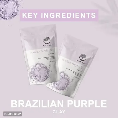 Wild Organic Brazilian Purple Clay Powder Flawless Skin Clay, Skin Cells Regeneration, Re-Hydrate Dry Skin, Prevent Skin From Sun Damage and Pollution. For Men  Women 100gm-thumb4