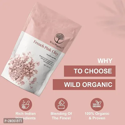 Wild Organic French Pink Clay Powder Smooth and Silk Clay, Refreshed  Healthy Glow, Tightens Pores, Ideal clay for acne-prone skin, 100gm-thumb5